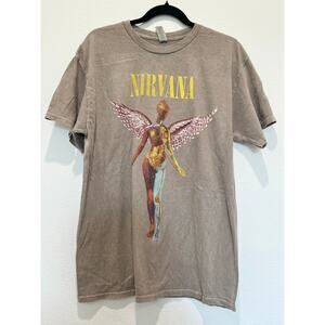 NWOT Nirvana Band Tee Distressed Color Merch Grunge Rock Angel Unisex Large